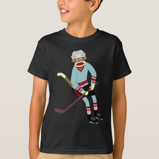 Socket Monkey Hockey Player T-shirt (Voorkant)
