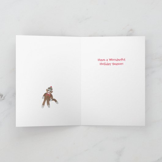 Socket Monkey Holiday Card Feestdagen Kaart (Binnen)