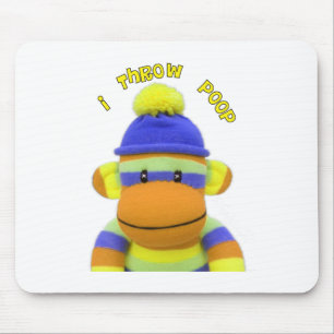 Socket Monkey "I Throw Poop" design-Schattig Muismat
