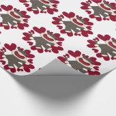 Socket Monkey Love Valentijn Gift Wrap Paper Cadeaupapier (Hoek)