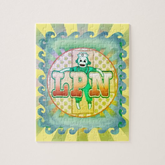 Socket Monkey LPN verpleegster Legpuzzel (Verticaal)