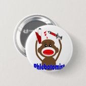 Socket Monkey Phlebotomist Gifts-Schattig Ronde Button 5,7 Cm (Voorkant /achterkant)