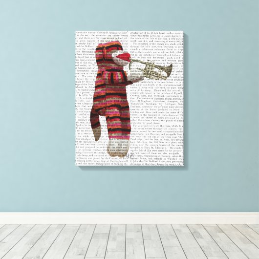 Socket Monkey-spelcomputer Canvas Afdruk (Insitu (Houten vloer))