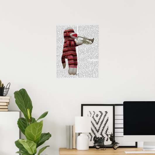 Socket Monkey-spelcomputer Poster (Thuiskantoor)