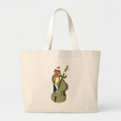 Socket Monkey Upright Bass Player Grote Tote Bag (Voorkant)