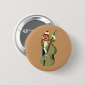 Socket Monkey Upright Bass Player Ronde Button 5,7 Cm (Voorkant /achterkant)