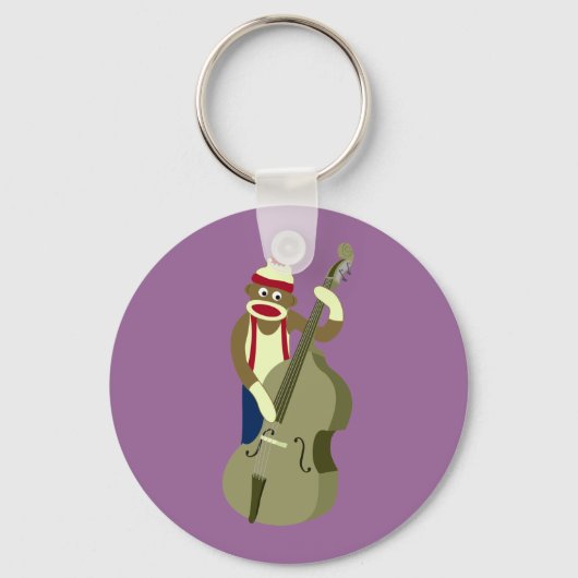 Socket Monkey Upright Bass Player Sleutelhanger (Voorkant)