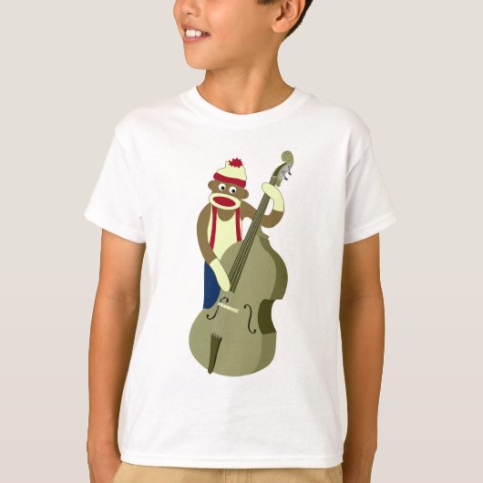 Socket Monkey Upright Bass Player T-shirt (Voorkant)