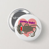Socket Monkey voor kinderen "Slaapvolle Baby"—Scha Ronde Button 5,7 Cm (Voorkant /achterkant)