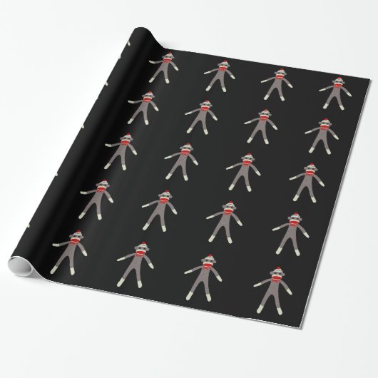 Socket Monkey Wrapping Paper Cadeaupapier (Uitgerold)