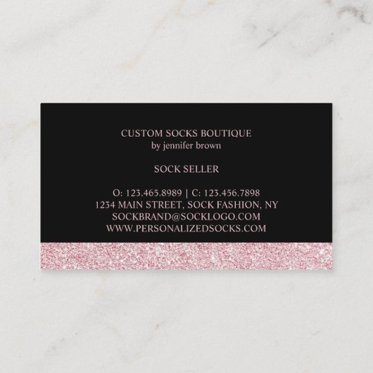 Socket Store Roos Gold Visitekaartje (Achterkant)