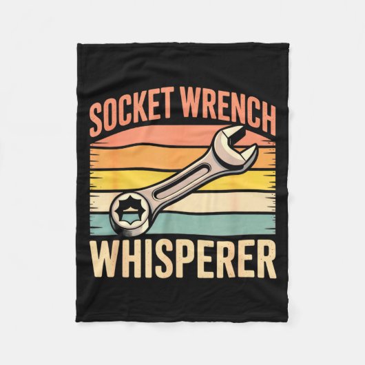 Socket Wrench Whisperer Retro Mechanic Crew Auto T Fleece Deken (Voorkant)