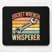 Socket Wrench Whisperer Retro Mechanic Crew Auto T Muismat (Voorkant)