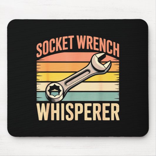 Socket Wrench Whisperer Retro Mechanic Crew Auto T Muismat (Voorkant)
