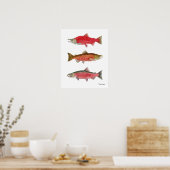 Sockeye, Chinook, Coho Salmon Poster (Keuken)