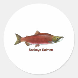 Sockeye - Rode zalm (titel) Ronde Sticker