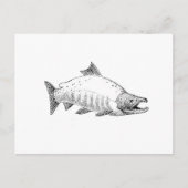 Sockeye Salmon line Art Briefkaart (Voorkant)