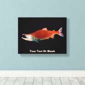 Sockeye Zalm in Rood Canvas Afdruk (Insitu (Houten vloer))