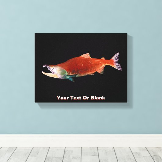 Sockeye Zalm in Rood Canvas Afdruk (Insitu (Houten vloer))