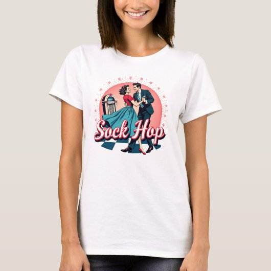 Sockhop 50s Dans Retro Koppel Graphic T-shirt (Voorkant)