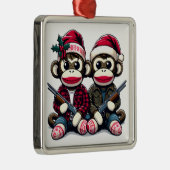 SockMonkey Hunter Brothers en hun Angel Friend Metalen Ornament (Rechts)