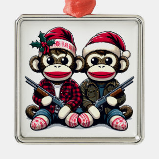 SockMonkey Hunter Brothers en hun Angel Friend Metalen Ornament