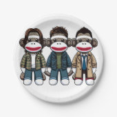 SockMonkey Hunter Brothers en hun Angel Friend Papieren Bordje (Voorkant)