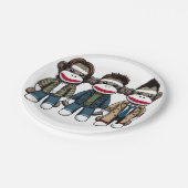 SockMonkey Hunter Brothers en hun Angel Friend Papieren Bordje (Gekanteld)