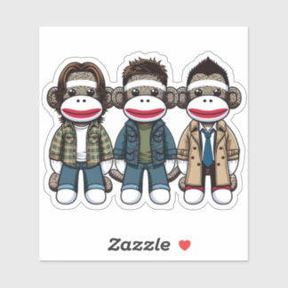 SockMonkey Hunter Brothers en hun Angel Friend Sticker