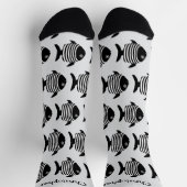 Socks Black And White Fish Design Sokken (Top)