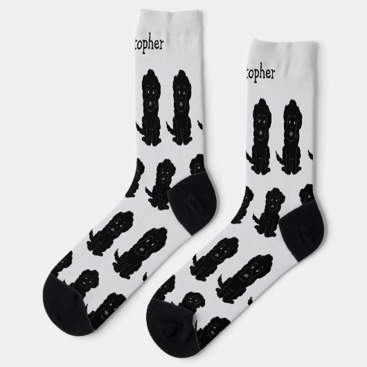 Socks Black Goldendoodle Design Sokken (Links)