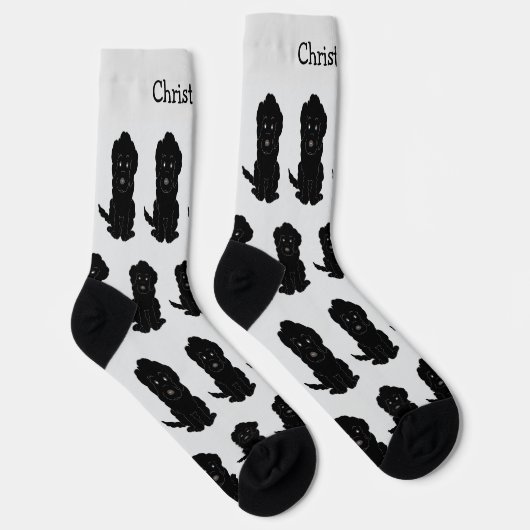Socks Black Goldendoodle Design Sokken (Rechts)