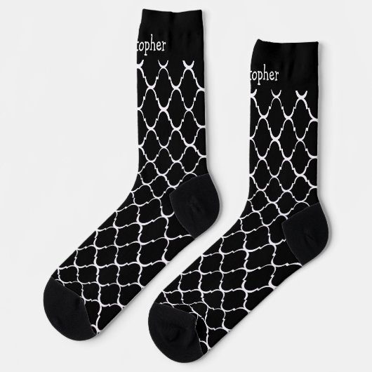 Socks Black Moroccan Pattern Design Sokken (Links)