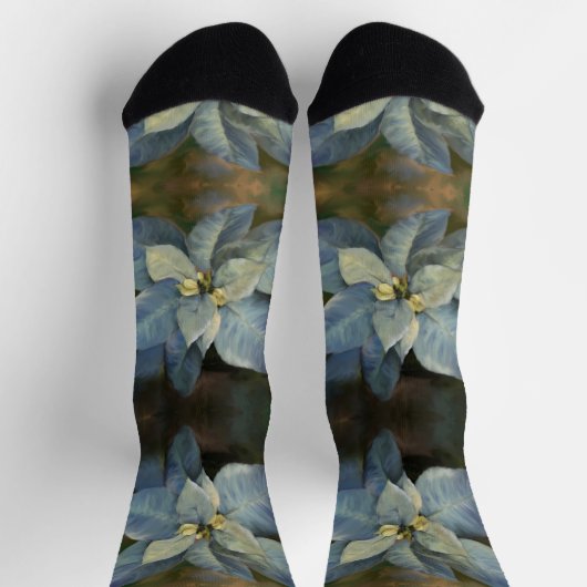 Socks - Blue Poinsettia Sokken (Top)