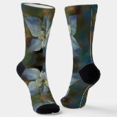 Socks - Blue Poinsettia Sokken (Gebogen)