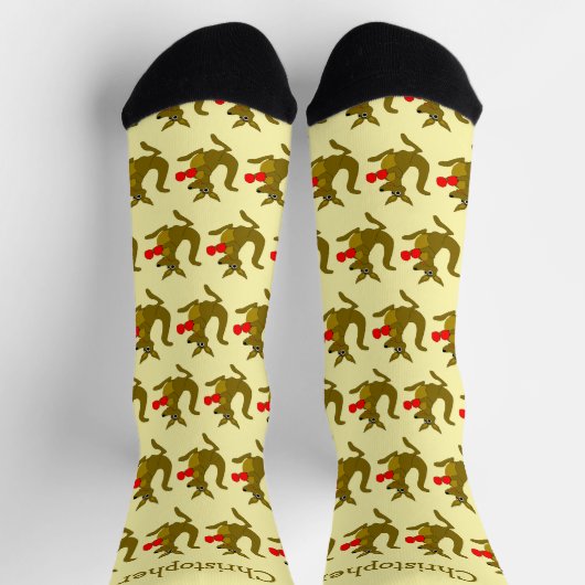 Socks Boxing Kangaroo Design Sokken (Top)