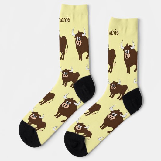 Socks Brown Bull Design Sokken (Links)