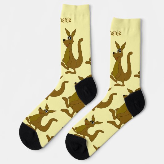 Socks Brown Kangaroo Design Sokken (Links)