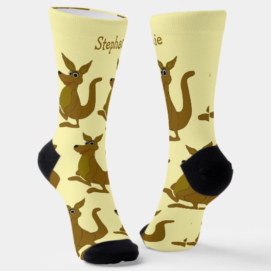 Socks Brown Kangaroo Design Sokken (Gebogen)