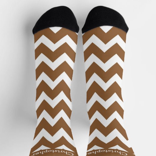 Socks Brown Zig Zag Design Sokken (Top)