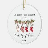 Socks Christmas as a Family of Four Keramisch Ornament (Links)