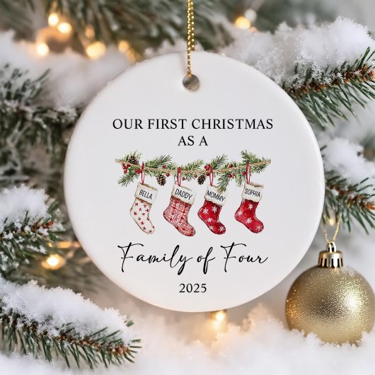 Socks Christmas as a Family of Four Keramisch Ornament