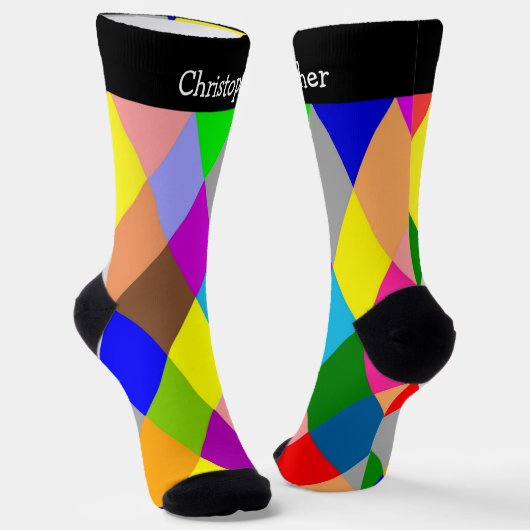 Socks Colourful Diamonds Design Sokken (Gebogen)