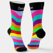 Socks Colourful Wavy Stripes Design Sokken (Gebogen)