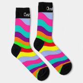Socks Colourful Wavy Stripes Design Sokken (Rechts)