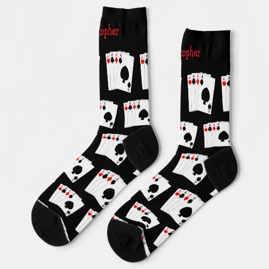 Socks Deck Of Cards Four Aces Design Sokken (Links)