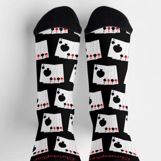 Socks Deck Of Cards Four Aces Design Sokken (Top)