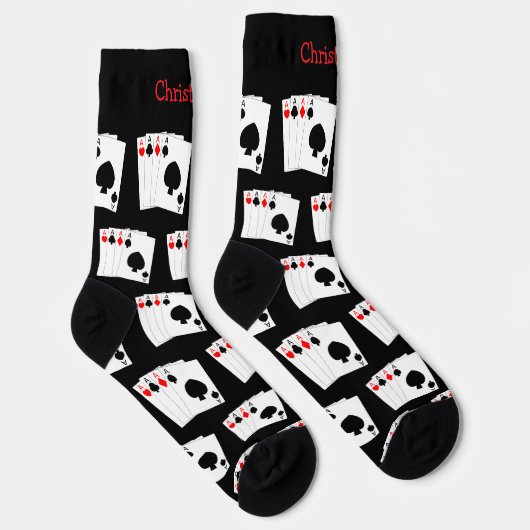 Socks Deck Of Cards Four Aces Design Sokken (Rechts)