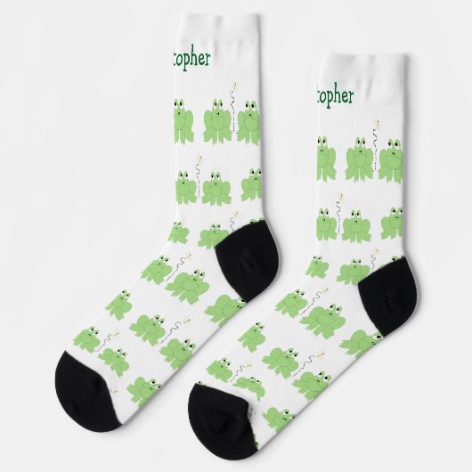 Socks Frogs And Dragonfly Design Sokken (Links)