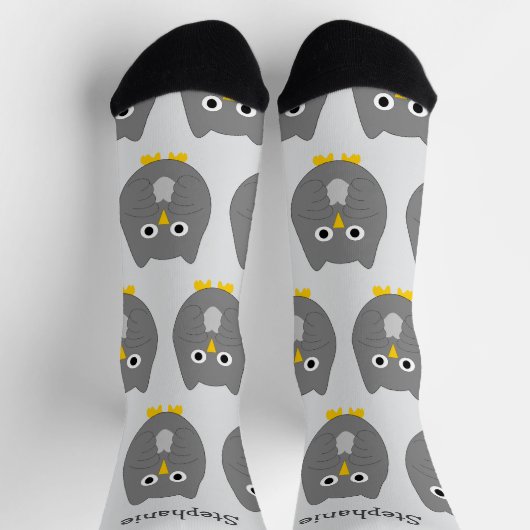 Socks Grey Owl Design Sokken (Top)